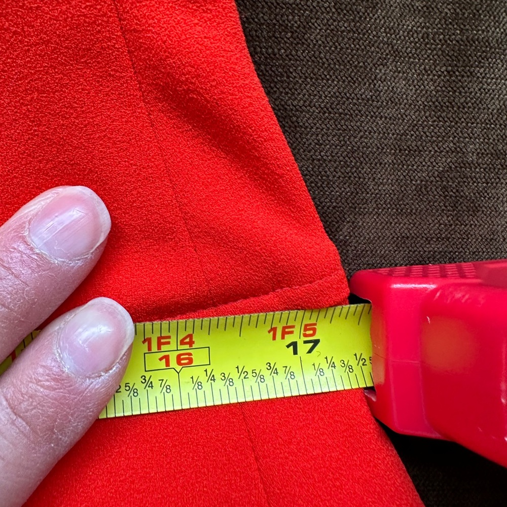 Tommy Hilfiger Bright Red Midi Sleeveless Dress SZ 8 Zipper In Back with Symbol - Picture 12 of 12